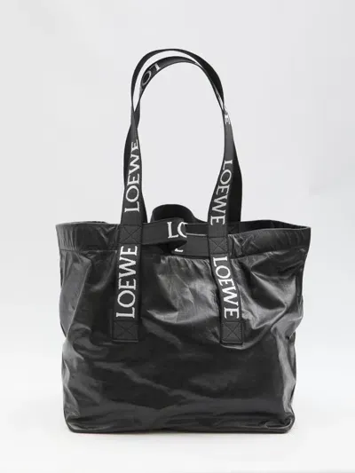 Loewe Fold Shopper Bag In Black