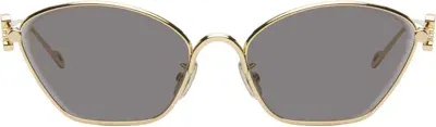 Loewe Gold Anagram Hexagonal Sunglasses