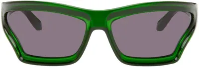 Loewe Green Arch Mask Sunglasses In Dark Green/other/smo