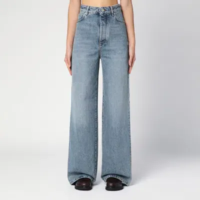 Loewe High-waisted Washed Denim Jeans In Blue