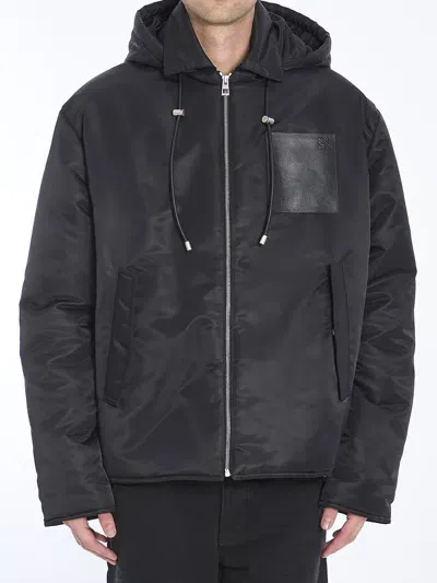 Loewe Hooded Jacket In Nylon In Black