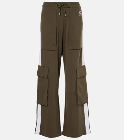 Loewe Jersey Cargo Pants In Green