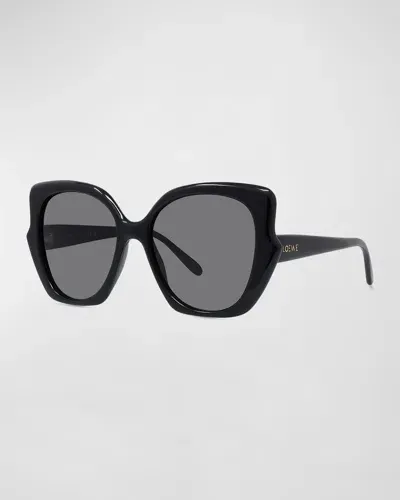 Loewe Logo Acetate Butterfly Sunglasses In Black