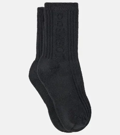 Loewe Logo Cotton-blend Socks In Black