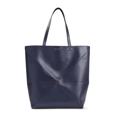 Loewe Blue Puzzle Leather Tote Bag