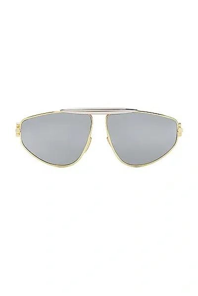 Loewe Metal Sunglasses In Shiny Endura Gold & Smoke Mirror