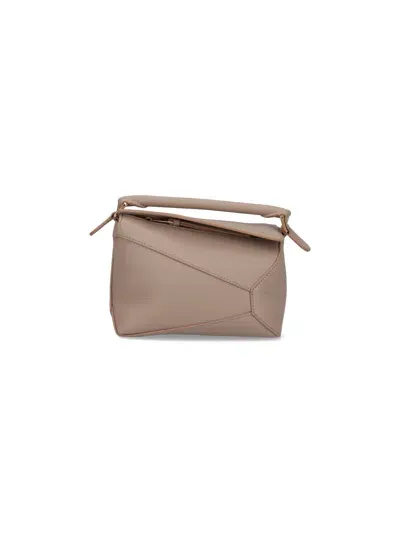 Loewe Mini Bag "puzzle" In Taupe