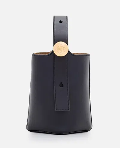 Loewe Mini Pebble Leather Bucket Bag In Black