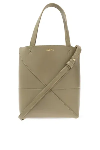 Loewe Mini Puzzle Fold Tote Bag In Green