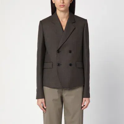 Loewe Moss Green Wool Double-breasted Jacket