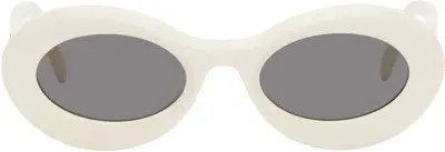 Loewe Off-white Paula's Ibiza Oval Sunglasses