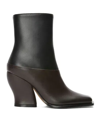 Loewe Onda Bootie In Calfskin In Brown