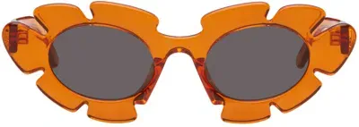 Loewe Orange Flower Sunglasses In 42a Orange / Smoke