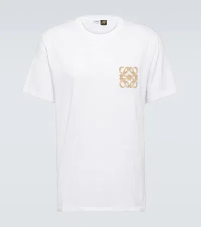 Loewe Paula's Ibiza Logo-appliquéd Cotton-jersey T-shirt In White