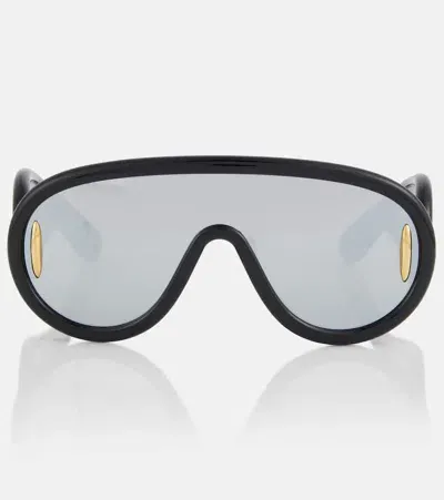 Loewe Paula's Ibiza Wave Mask Sunglasses In Black - Silver