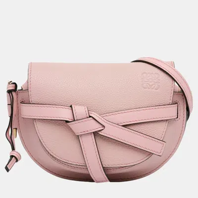 Pre-owned Loewe Pink Small Leather Gate Crossbody