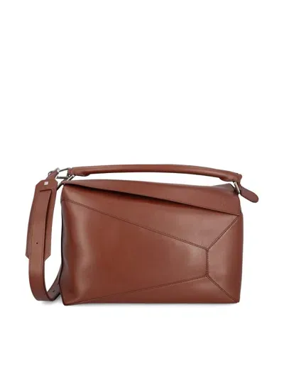 Loewe Puzzle Edge Large Shoulder Bag In Brown