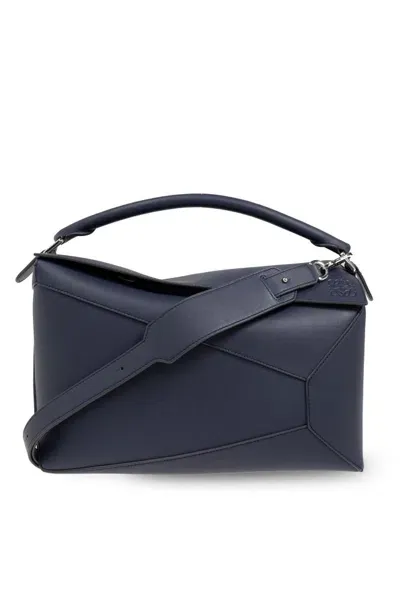 Loewe Puzzle Edge Large Shoulder Bag In Navy