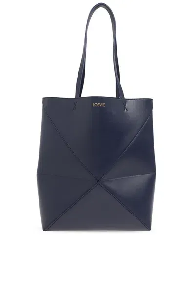 Loewe Puzzle Fold Tote Bag In Blue