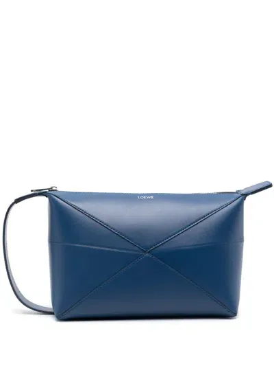 Loewe Puzzle Fold Wash Bag In Blue