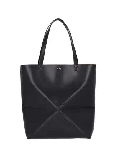 Loewe 'puzzle Fold Xl' Tote Bag In Black  