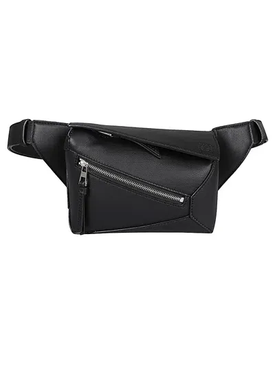 Loewe Puzzle Mini Leather Bumbag In Black