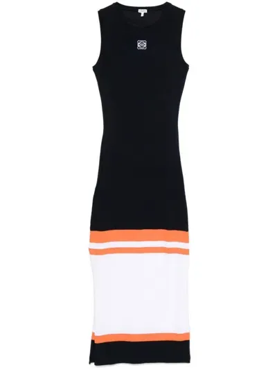 Loewe Ribbed Cotton Jersey Tank Dress In Blue