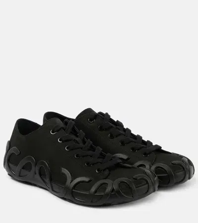 Loewe Rise Leather Sneakers In Schwarz