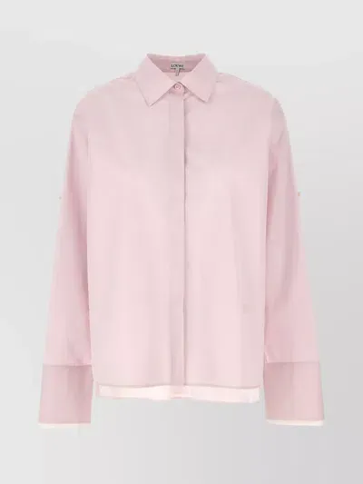 Loewe 'shirt Collared Cuffed Sleeves Side Slits' In Rose