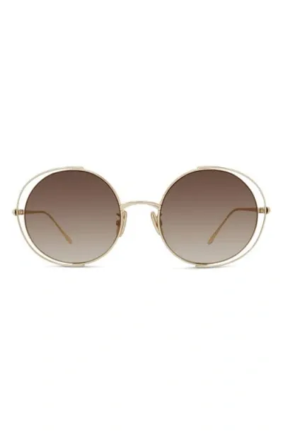 Loewe Signature 54mm Gradient Round Sunglasses In 32f Gold / Gradient