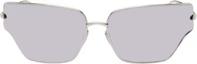 Loewe Silver Arch Sunglasses In Shiny Palladium / Sm