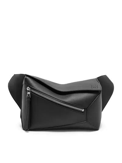 Loewe Small Puzzle Belt Bag In Classic Calfskin In Black