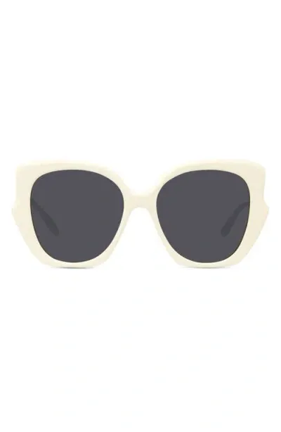 Loewe Thin 55mm Geometric Sunglasses In White