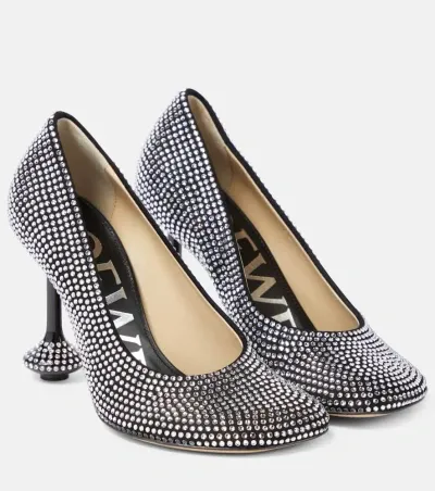 Loewe Toy Embellished Suede Pumps In Black