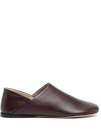 Loewe Toy Leather Slipper Loafers In Purple