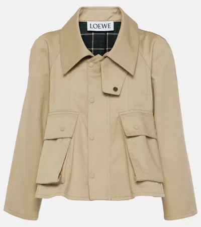 Loewe Trapeze Cotton-blend Jacket In Beige