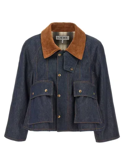 Loewe Trapeze Denim Jacket In Blue