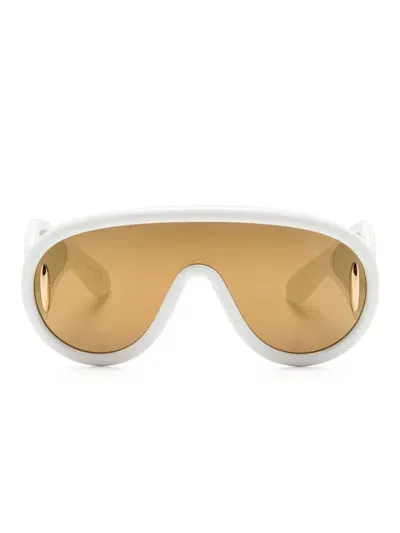 Loewe Shield Frame Sunglasses In White