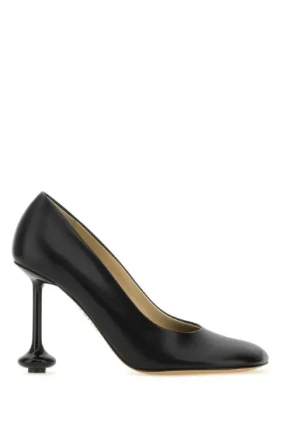 Loewe Black Leather Toy Pumps In Multicolor