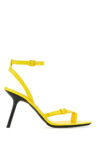 Loewe Petal 90 Leather Sandals In Acacia Yellow