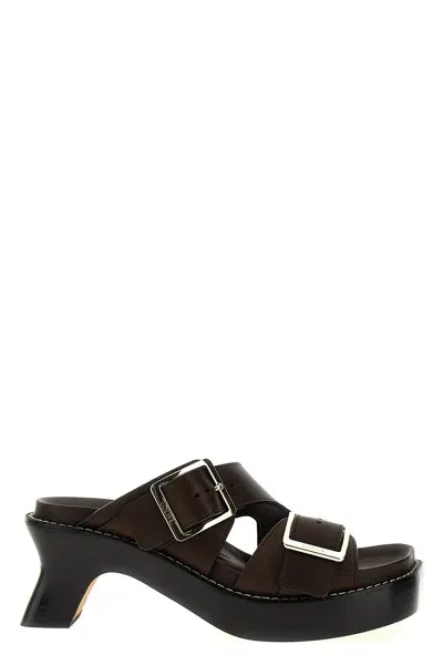 Loewe Leather Ease Sandals 70 In Black