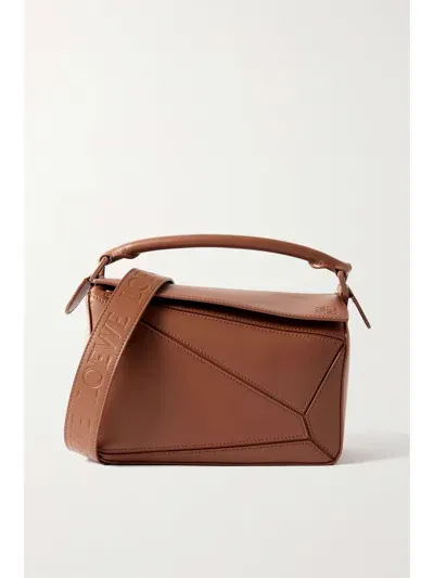 Loewe Puzzle Small Leather Shoulder Bag In Brown