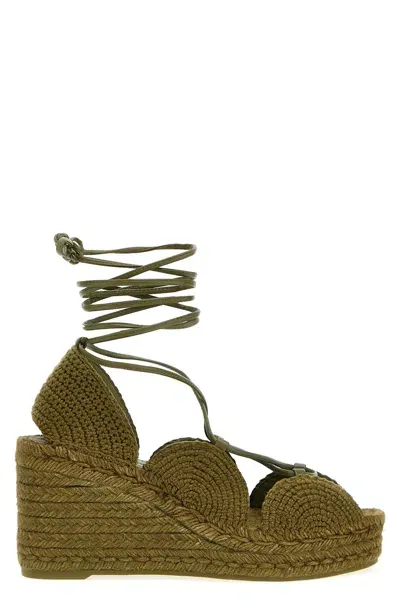 Loewe Solar Capsule Paulas Ibiza Wedges In Olive