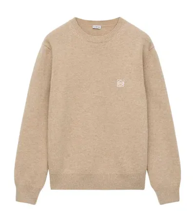 Loewe Wool Anagram Sweater In Nude