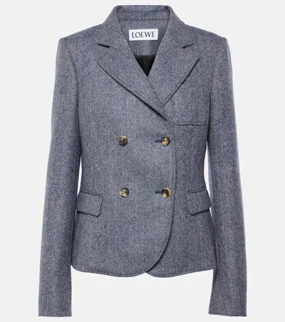 Loewe Wool Blazer In Blue