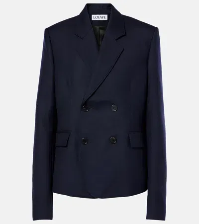 Loewe Wool Blazer In Blue