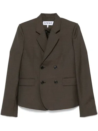 Loewe Wool Blazer In Brown