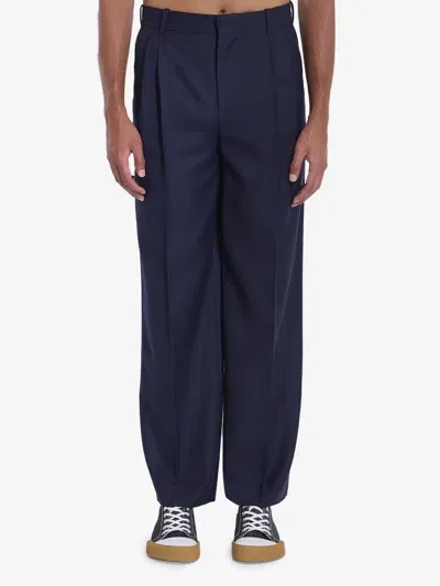 Loewe Wool Trousers In Blue