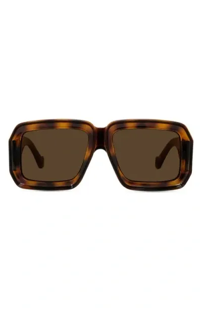 Loewe X Paula's Ibiza 56mm Mask Sunglasses In Dark Havana/brown Mirror