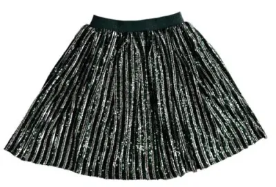 Lola + The Boys Babies'  Candy Cane Sequin Striped Skirt In Navy Blue